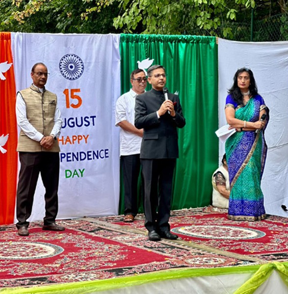 Ambassador Pranay Verma addressing the Indian Brussels Mela 2026